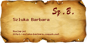 Szluka Barbara névjegykártya